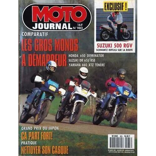 Moto Journal 983 De 1991 Yamaha Xtz 660,Suzuki Dr 650 Rse,Honda 650 Dominator,Suzuki Rgv 500,850 Voyager Prototype,Suzuka Gp,Lucchinelli,