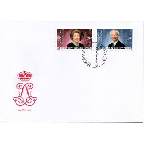 Enveloppe Premier Jour Liechtenstein : Prince Et Princesse 2002