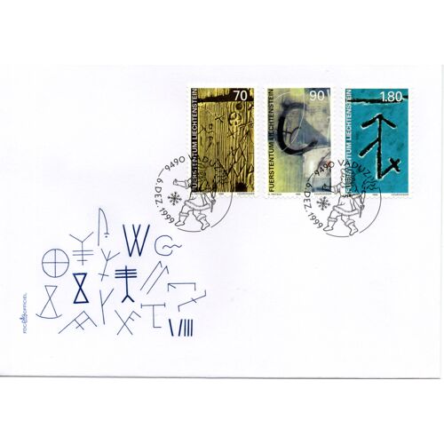 Enveloppe Premier Jour Liechtenstein : Marques Des Maisons Des Walser 1999