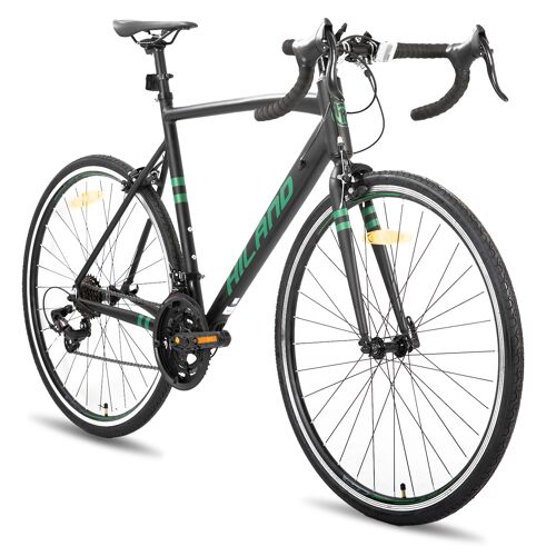 Hiland Daring Vélo De Route 28” 700c, 14 Vitesses, Cadre Aluminium 53cm, Vélo De Ville Et Pendulaire Pour Homme Et Femme, Vélo Adulte, Noir