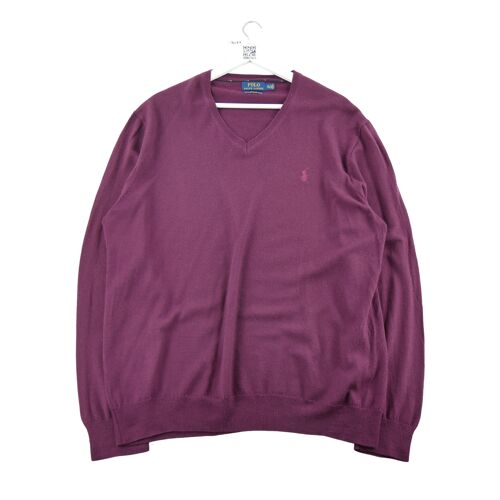 Reconditionné - Pull Homme En Laine Bordeaux - Taille 2xl - Homme - Bordeaux