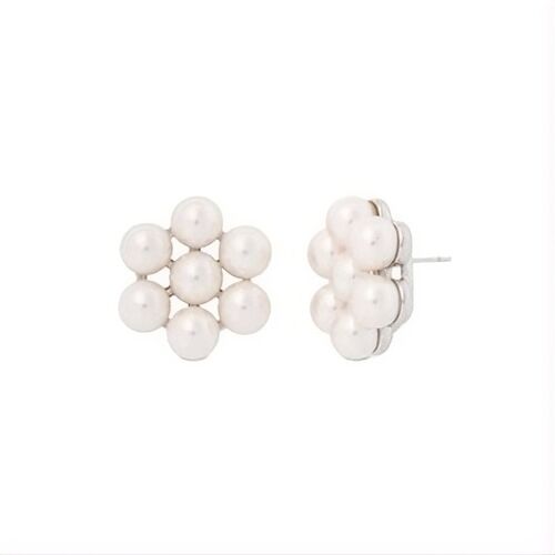 Boucles D'oreilles Femme Majorica Kate 17615.01.2.E00.906.1 - Motif Rosace De Perles Blanches