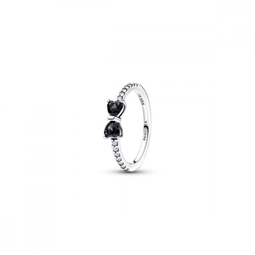 Bague Femme Pandora 193510c03-56 En Argent - Motif N?Ud En Cristaux Noirs Et Strass