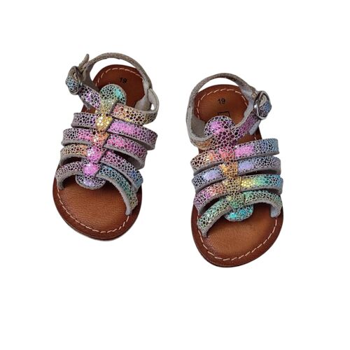 Sandales Espadrilles Multicolore En Cuir Taille 19