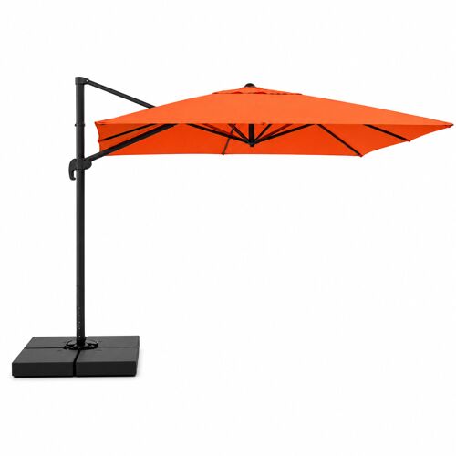 Cezir - Parasol Rectangulaire 3x4 Déporté Rotatif Terracotta En Aluminium