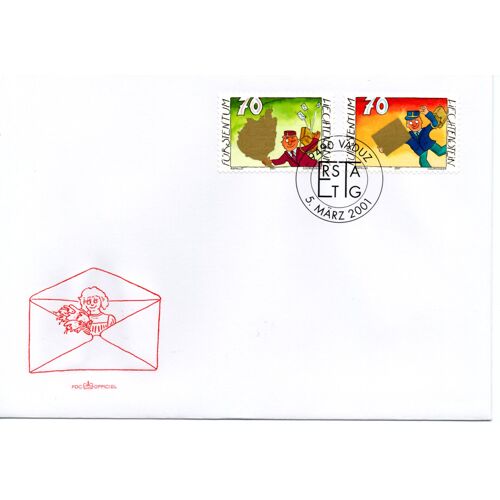 Enveloppe Premier Jour Liechtenstein : Timbres À Gratter 2001
