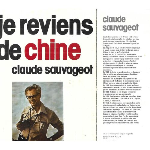 Je Reviens De Chine Sauvageot