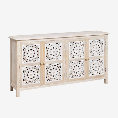 Buffet en bois de manguier Ardel Bois de mangue clair ↔︎ 140 cm