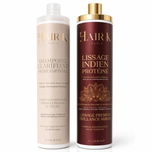 Prohair - Kit Lissage Indien Protéiné + Shampoing Clarifiant - 