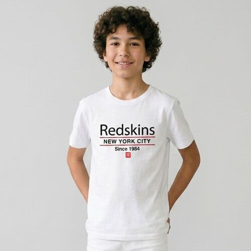 Tee Shirt Uni Col Rond Avec Logo Enfant Redskins