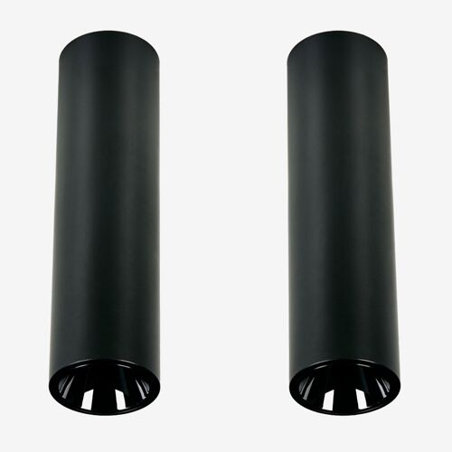 Pack de 2 appliques de plafond LED de surface ronds Ø4 cm en aluminium Luisiana Noir