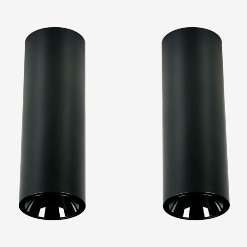 Pack de 2 appliques de plafond LED de surface ronds Ø5,7 cm en aluminium Luisiana Noir