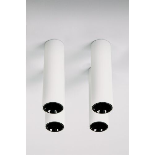 Pack de 4 appliques de plafond LED de surface ronds Ø4 cm en aluminium Luisiana Blanc