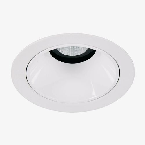 Downlight LED encastrable avec cadre rond Ø7 cm en aluminium Luisiana Blanc