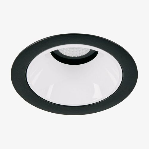 Downlight LED encastrable avec cadre rond Ø7 cm en aluminium Luisiana Noir - Blanc