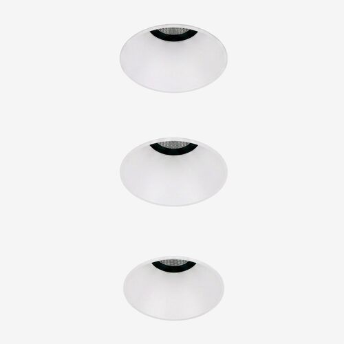 Pack de 3 downlights LED encastrables sans cadre trimless ronds Ø6,8 cm en aluminium Luisiana Blanc