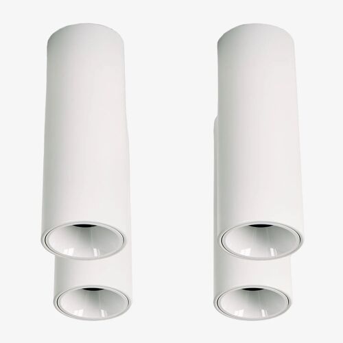 Pack De 4 Appliques De Plafond Led De Surface Ronds Ø5,7 Cm Pour Extérieur En Aluminium Luisiana Blanc