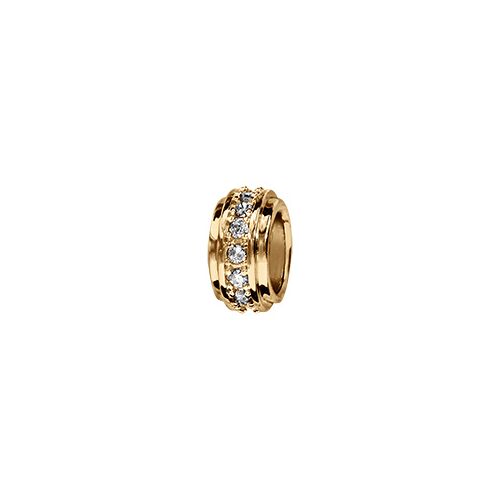 Thabora Charms Coulissant Vermeil Rondelle Avec Pierres Blanches