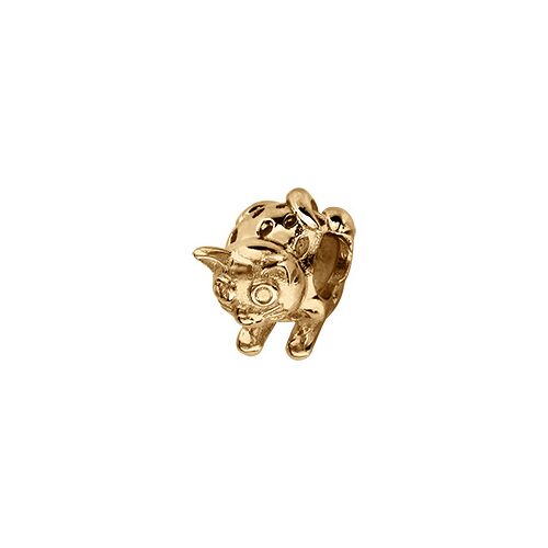 Thabora Charms Coulissant Vermeil Chat Et Pierres Blanches