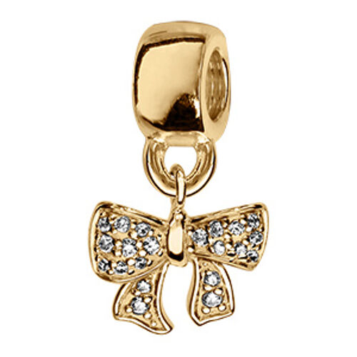 Thabora Charms Coulissant Vermeil Suspendu Noeud Oxydes Blancs Sertis