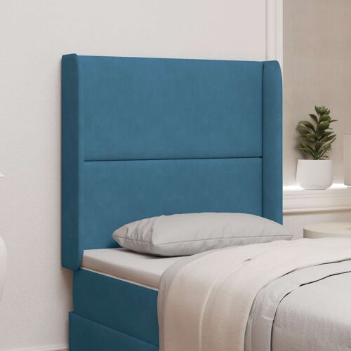 vidaXL Oreille de tête de lit Bleu 80 x 16 x 4 cm Velours