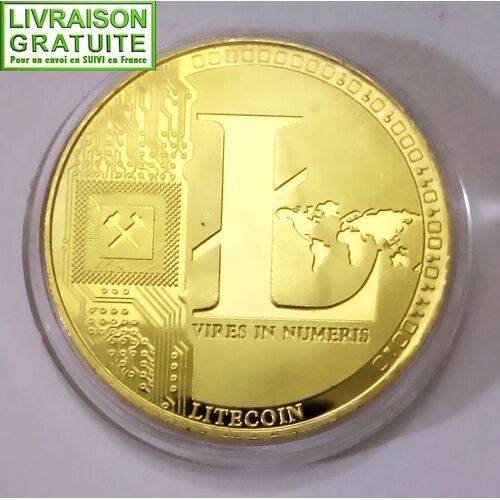 Litecoin Ltc - Pièce Médaille Commémorative Plaquée Or (Réf 1)