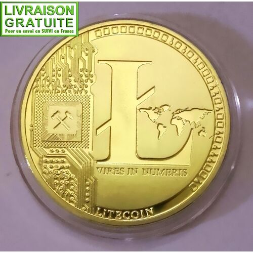 Litecoin Ltc - Pièce Médaille Commémorative Plaquée Or (Réf 4)