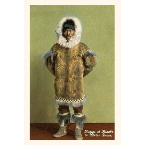 Vintage Journal Indigenous Alaskan Man In Winter Clothing