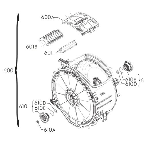 Ensemble cuve Machine à laver Lave-linge (4055399077 ELECTROLUX AEG)