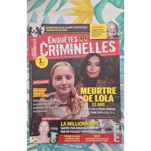 Enquêtes Criminelles Numéro 53 Novembre Décembre 2025 Janvier 2026