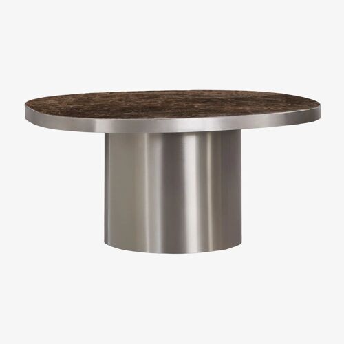 Table basse en pierre naturelle et acier inoxydable Fertrix