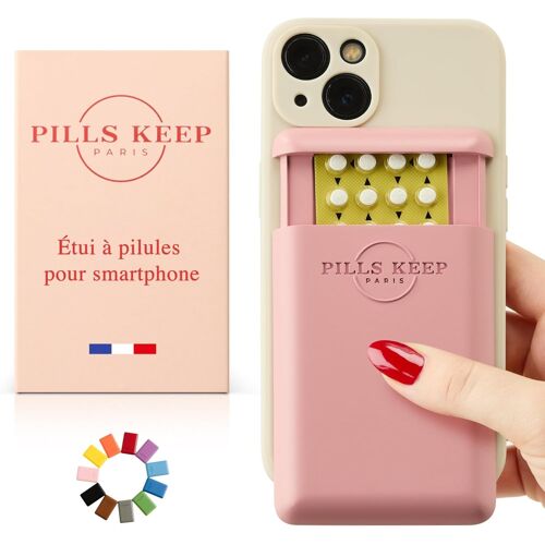 KALANKA-Etui pour plaquette de Pilule Contraceptive - A Coller sur téléphone ou sur Coque Smartphone - Pilulier Made in France - Pochette boîtier pour médicament, Carte bancaire, Carte d¿identité - R