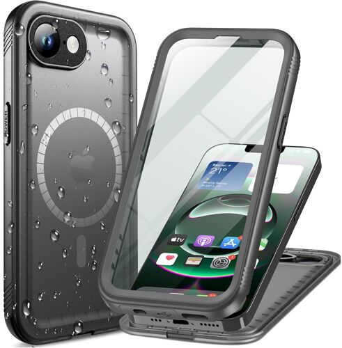 KALANKA-Coque Magnétique pour iPhone 16e 17e Etanche Antichoc Compatible avec MagSafe - 360 Integral Incassable Militaire Résistante IP68 Waterproof Anti Choc Eau Poussière 16 17 e Case et Protection
