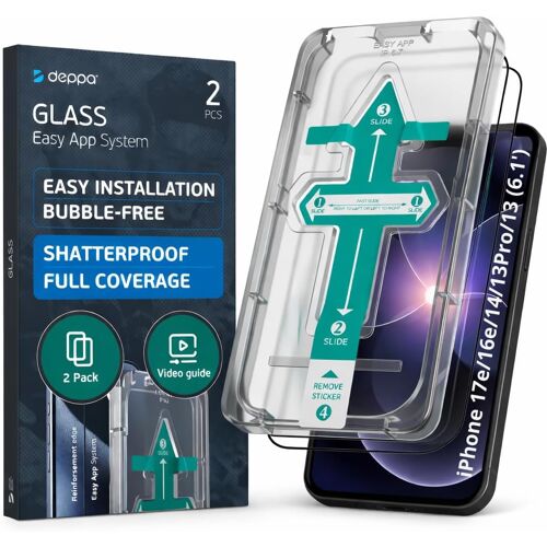 Kalanka-[2 Pièces Pour Iphone 16e/14/13/13 Pro (6.1') Verre Trempé Avec Kit D¿Installation Facile| Anti-Poussière & Anti-Bulles | Résistant Aux Chocs | Couverture Complète |
