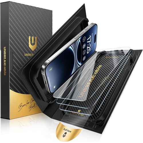 KALANKA-pour iPhone 16 Pro Verre Trempé, Lot de 3 Protecteur d'Écran [Dureté 9H+] [Clarté HD de 99,99%] [Cadre d'Installation Facile] [Compatible avec les coques] pour Apple 16 Pro 6,3 Pouces