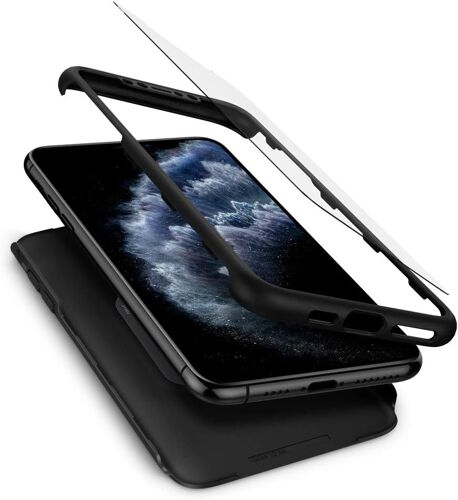 KALANKA-Coque iPhone 11 Pro Max [Thin Fit 360] Protection intégrale avec Verre Trempé Adhérence Parfaite Compatible avec iPhone 11 Pro Max - Noir