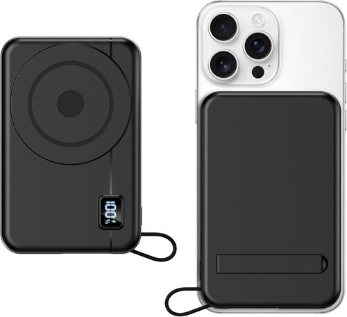 Kalanka-Batterie Externe Sans Fil - Compatible Avec Iphone 17 16 15 14 13 12 Séries Et Samsung Magnétique Power Bank 10000mah Induction Petite Mini Portable Charge Rapide Chargeur,Led Display