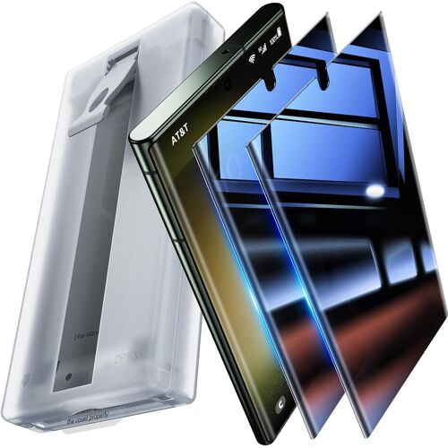 KALANKA-pour Samsung Galaxy S23 Ultra/S22 Ultra Protection écran Anti Espion - 2 Pièces 7H PET Film de Protection pour S23 Ultra/S22 Ultra, Support ID d'empreintes Digitales, Couverture Complète