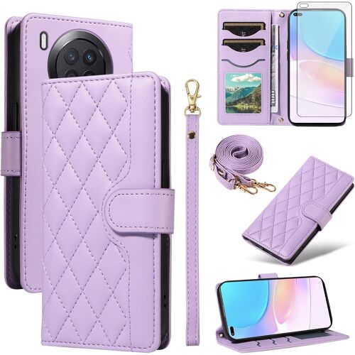 KALANKA-Coque de téléphone pour Honor 50 Lite/Huawei Nova 8i - Étui portefeuille avec protection d'écran en verre trempé et dragonne, porte-cartes et support - Accessoires cellulaires Hawaii Nova8i -