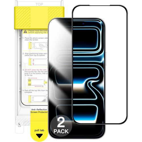 KALANKA-Protection D'écran à Couverture Complète pour iPhone 17 Pro Max, Revêtement Antireflet AR, Verre Trempé à Bord Noir avec Installation d'Alignement Automatique, Écran de 6,9 Pouces, Lot de 2