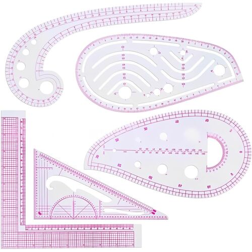 KALANKA-5 Pieces Regle Couture Ensemble Regle De Couture Courbe Metrique Pour Patron Couture Dessin Mesure Vetements Bricolage