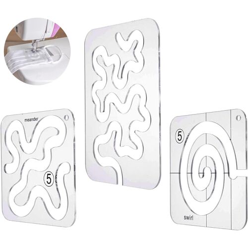 KALANKA-Lot de 3 gabarits de matelassage en acrylique transparent pour patchwork et machines à coudre