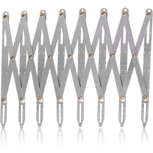 KALANKA-Jauge de Couture Extensible Simflex Jauge de Couture Simflex Jauge de Couture en Aluminium en Aluminium Longueur Réglable Multifonctionnel Antirouille Accessoires de Rideaux de