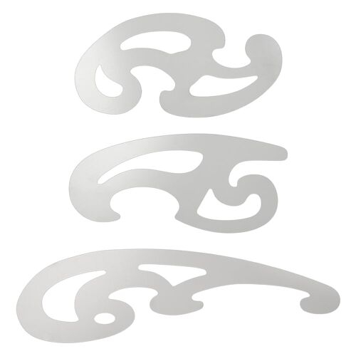 KALANKA-3 règle de Courbe Française en Acier Inoxydable, Règle à Motif en Métal, Pochoirs à Dessin, Modèles de Dessin, Outil pour la Conception de Vêtements en Cuir, Gaufrage Décoratif