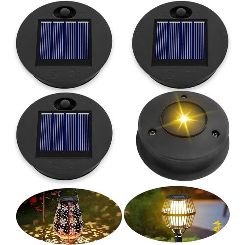Kalanka-Lampe Solaire De Rechange Pour Lantern 7cm, Blanc Chaud, Ip44, 4pcs, 7cm - 4pcs, Moderne, Led, Remplacement De Couvercles Solaires, Lot De 4
