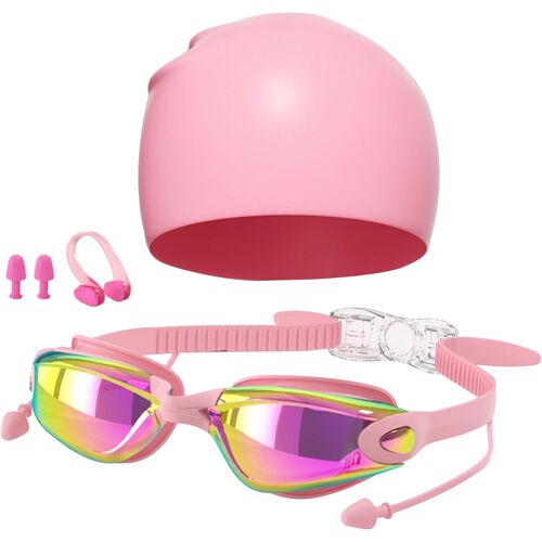 Kalanka-Lunettes De Natation Adultes, Lunettes De Natation Anti-Buée, Lunettes De Plongée Unisexe, Protection Contre Les Uv, Pour Hommes Et Femmes Adultes, Jeunes, Pink
