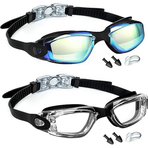 Kalanka-Lot De 2 Lunettes De Natation Pour Enfants, Garçons, Filles, Junior, Protection Uv, Anti-Brouillard, Pour Enfants De 3 À 15 Ans