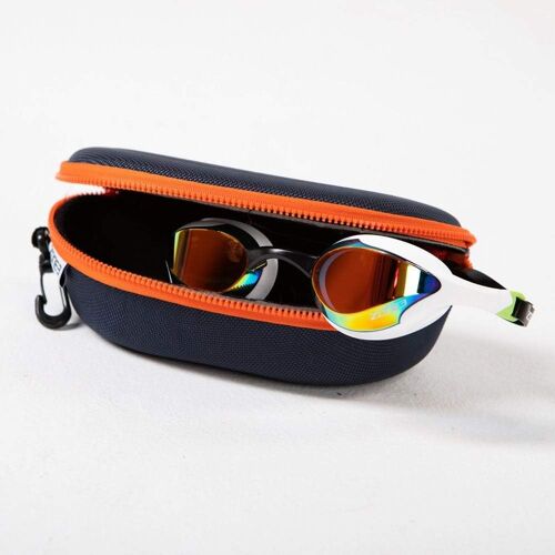 KALANKA-Protective Goggle Case One Size, Azul Oscuro y Naranja