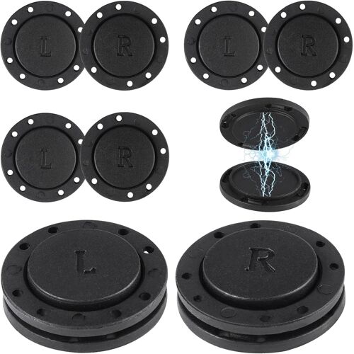 KALANKA-6 Paires Noir Bouton Pression a Coudre, 2,6 cm Puissante Attraction Fermeture Magnétiques pour manteaux, Aimantée Metal pour Vêtements, Rideaux, Sac Poche, Coupe-Vent, Coutures Invisibles
