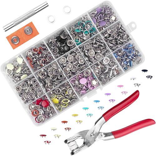 Kalanka-200 Kits 10 Mm Bbouton Pression Avec Pince, 10 Couleurs Pressions Sans Couture Avec Rangement De Boîte Pour La Couture De Vêtements Pour Bébé Enfant, Bricolage Sac, Vestes, Jeans, Artisanat